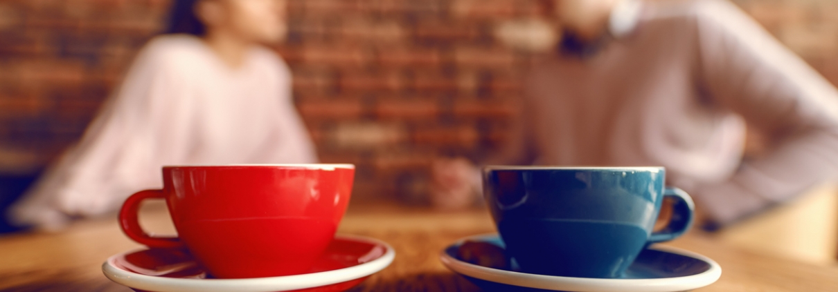 Red and blue couples