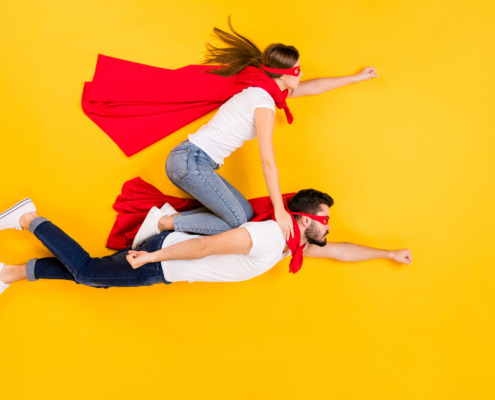 Superheroes in love